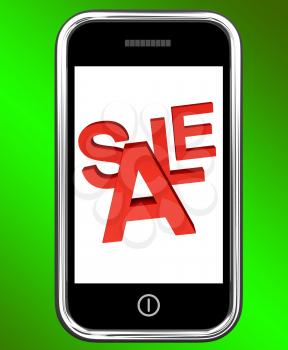 Mobile Phone Sale Screen Shows Online Discounts And Promotions