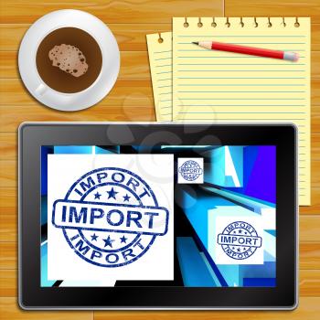 Import On Cubes Showing Importing Products And Global Shipment Tablet