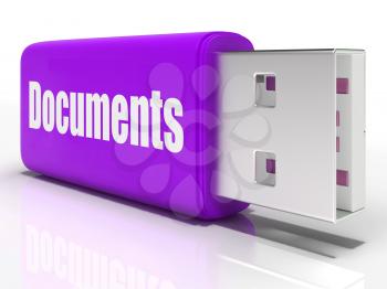 Documents Pen drive Showing Digital Information Documents And Files