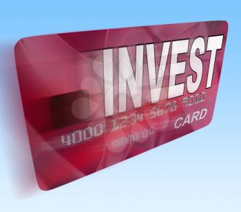Invest on Credit Debit Card Flying Showing Investing Money