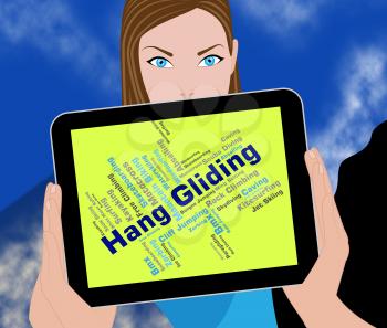 Hang Gliding Indicating Glide Words And Word 