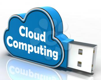 Cloud Computing Cloud Pen drive Showing Digital Services And Online Backup