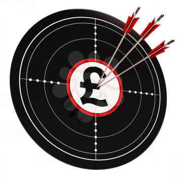 Pound Target Showing UK Money Investment And Success