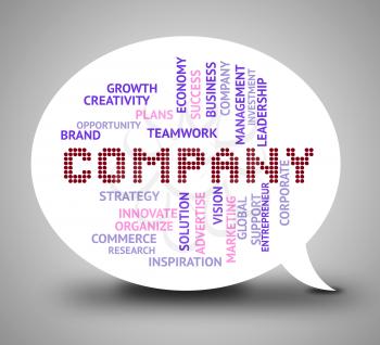Company Speech Bubble Means Trade Businesses And Companies