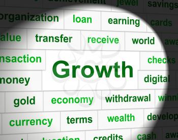 Growth Finances Indicating Accounting Gain And Expansion