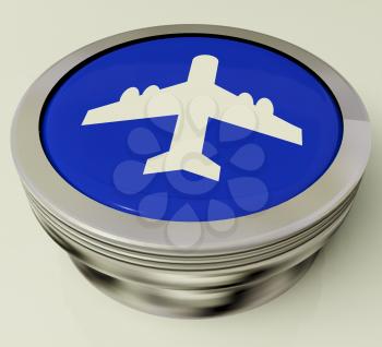 Plane Button Meaning Travel Or Vacation