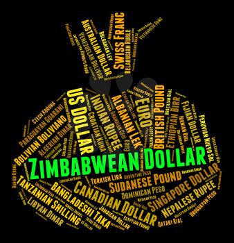 Zimbabwean Dollar Indicating Foreign Exchange And Currencies