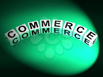 Commerce Dice Representing Commercial Marketing and Financial Trade