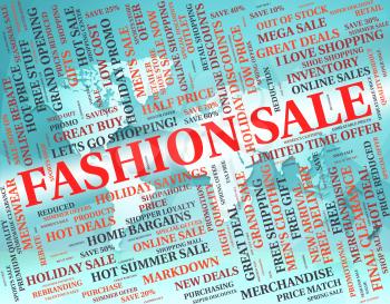 Fashion Sale Indicating Clothes Bargain And Text