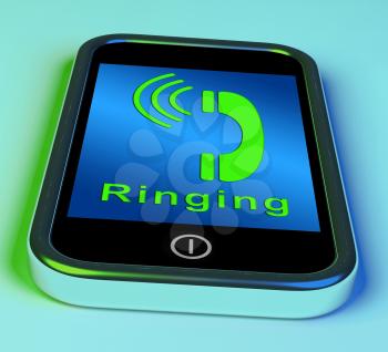 Ringing Icon On A Mobile Phone Shows Smartphone Call
