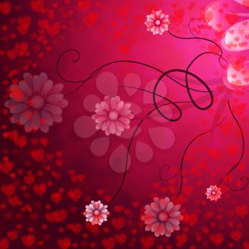 Hearts Background Representing Valentine Day And Romantic