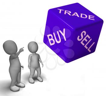 Buy Trade And Sell Dice Representing Business And Commerce