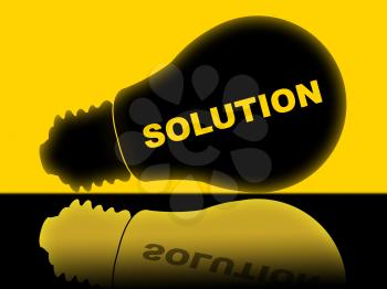 Solution Lightbulb Indicating Achievement Resolution And Successful
