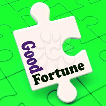 Good Fortune Puzzle Showing Fortunate Winning Or Lucky 