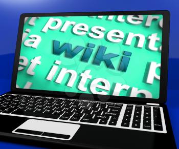 Wiki Laptop Showing Websites Knowledge Education Or Encyclopedia Online
