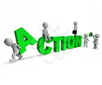 Action Characters Showing Motivated Proactive Or Activity