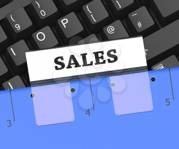 Sales File Representing Retail Vending 3d Rendering
