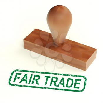 Fair Trade Rubber Stamp Showing Ethical Products
