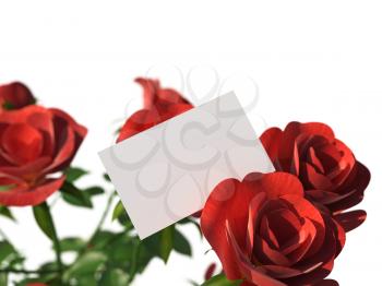 Gift Card Representing Empty Space And Roses