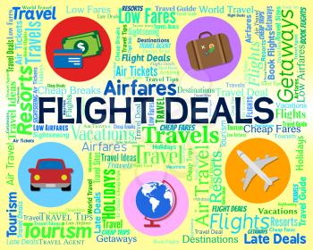 Flight Deals Indicating Discount Save And Words
