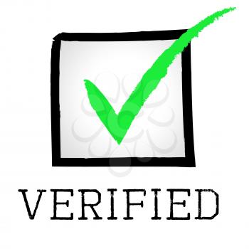 Tick Verified Representing Authenticity Guaranteed And Confirmed