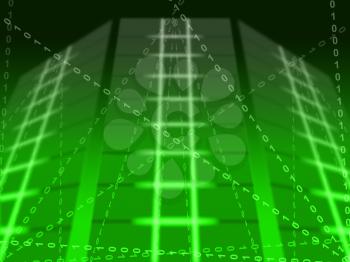 Green Binary Circuit Background Showing Matrix Or Computer Programming