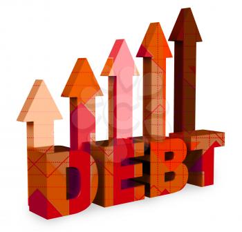 Debt Arrows Showing Financial Obligation And Direction 3d Rendering
