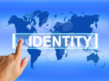 Identity Map Representing Internet or International Identification or Brand