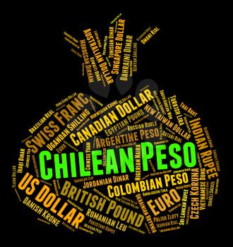 Chilean Peso Representing Worldwide Trading And Word