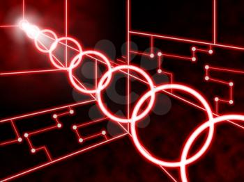 Laser Circuit Background Meaning Futuristic Design Or Concept