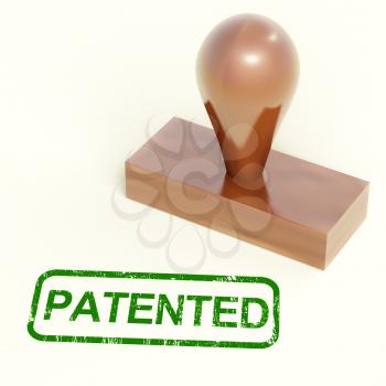 Patented Stamp Showing Trademark Patent Or Registered