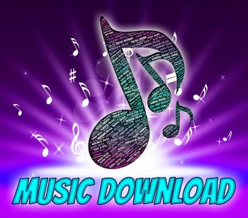 Music Download Representing Sound Track And Tunes