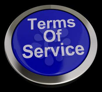 Terms Of Service Computer Button In Blue Showing Websites Agreement And Conditions