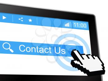 Contact Us Indicating Send Message And Online