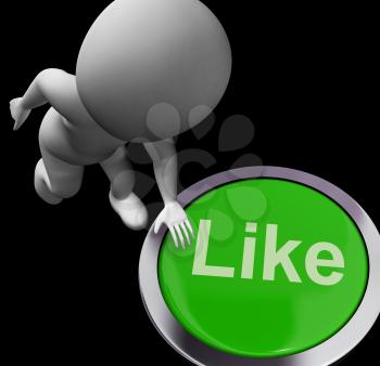 Like Button Showing Approval Or Being A Fan