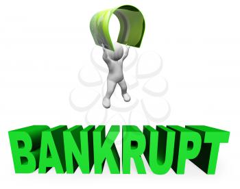 Credit Card Bankrupt Showing Financial Problem And Crisis 3d Rendering