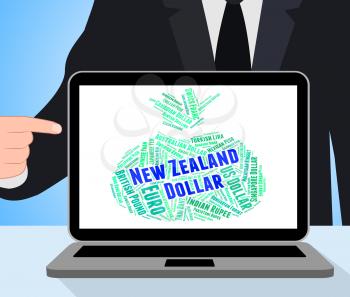 New Zealand Dollar Showing Foreign Exchange And Banknote
