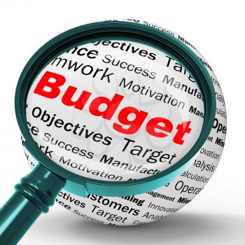 Budget Magnifier Definition Showing Financial Management Or business Accountant