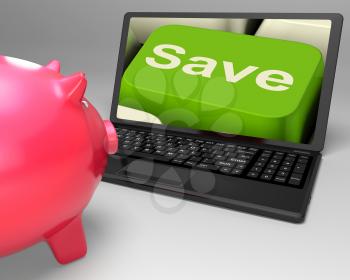 Save Key On Laptop Showing Price Reductions Or Selling Discounts