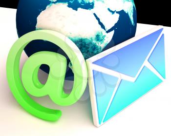 World Email Showing Communication Worldwide Through WWW