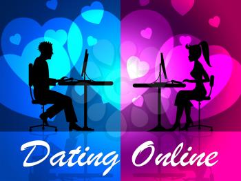 Dating Online Showing Web Site And Partner