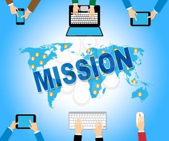 Online Mission Showing Web Site And Vision
