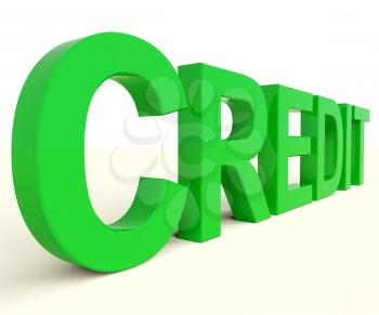 Credit Word As Symbol For Financial Loans