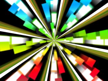 Wheel Background Showing Multicolored Rectangles And Spinning

