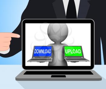 Download Upload Laptops Displaying Downloading Uploading Online Data