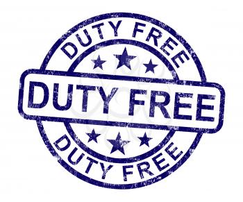 Duty Free Stamp Showing No Tax Shopping