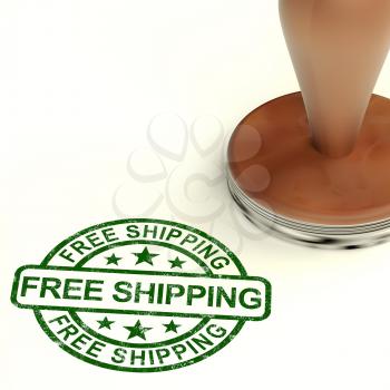 Free Shipping Stamp Showing No Charge Or Gratis To Deliver