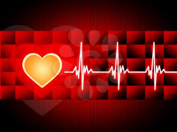 Red Heart Background Meaning Cardiac Rhythm And Cubes
