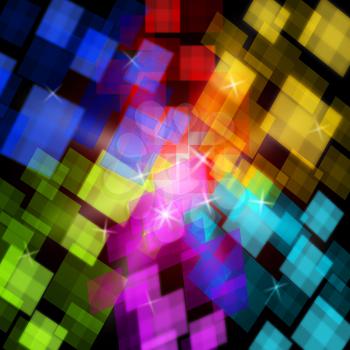 Colourful Cubes Background Showing Digital Art Or Design