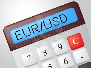 Eur Usd Calculator Representing Euro Sign And Banking
